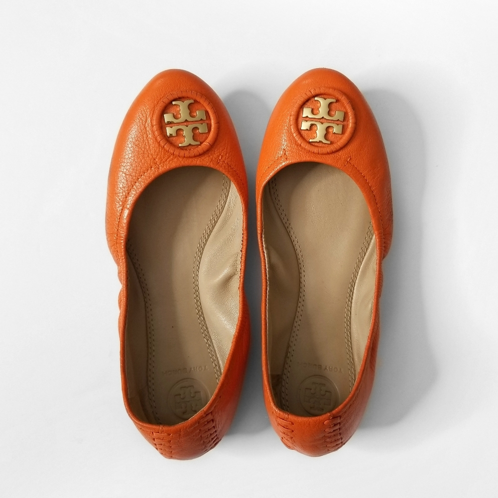 TORY BURCH Mango Orange Allie Ballet Flats